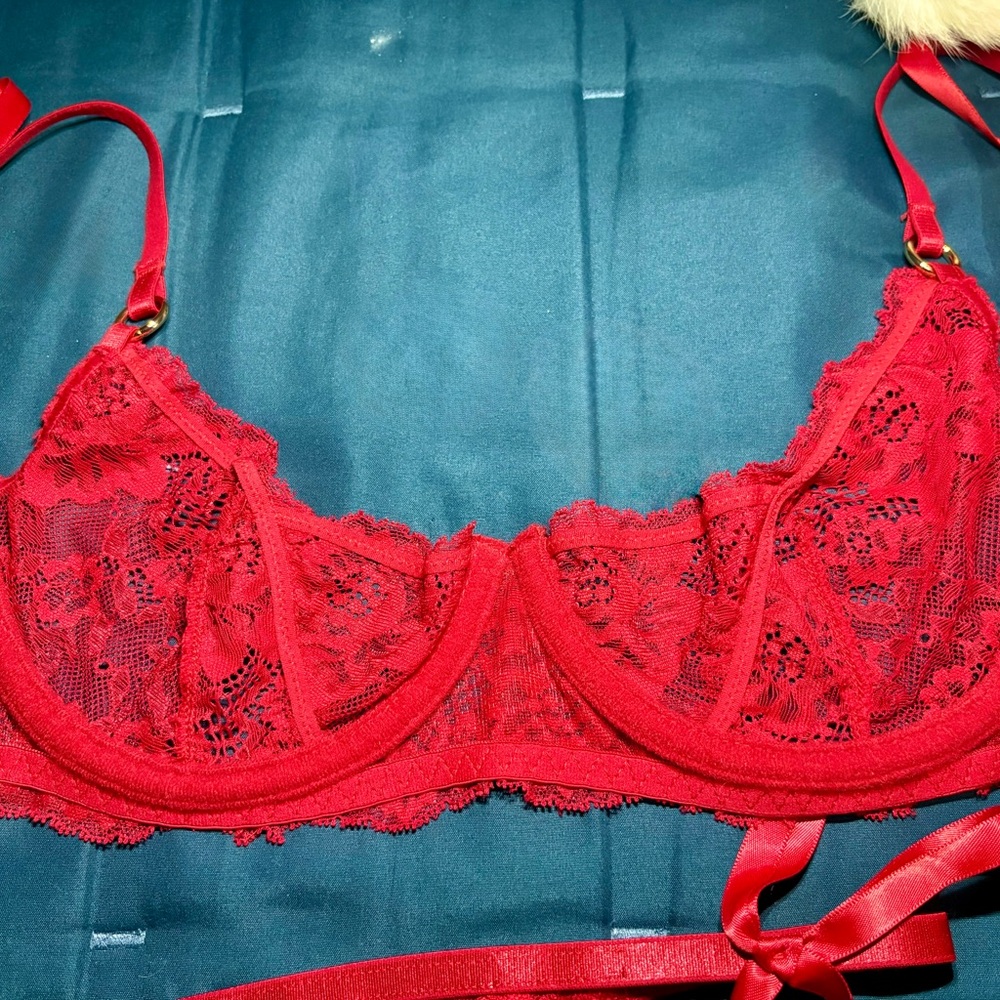 🔥NWT🔥 Oh La La Cheri Santa Pom Holiday Lingerie Set L/XL - Picture 10 of 10